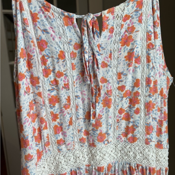 Japna Floral Maxi Dress with Orange and Pink Accents - Picture 8 of 14